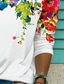 お買い得  レディースＴシャツ-女性用 Tシャツ デザイナー 長袖 フラワー グラフィック 3Dプリント Ｖネック カジュアル 日常 プリント 服装 デザイナー ベーシック エレガント ホワイト