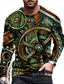 cheap Men&#039;s 3D T-shirts-Men&#039;s T shirt Tee Designer Casual Big and Tall Long Sleeve Green Graphic Machine Print Crew Neck Daily Holiday Print Clothing Clothes Designer Casual Big and Tall