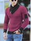 ieftine pulover pentru bărbați-Bărbați Pulover Plover Săritor Tricotat Tricotat Culoare solidă Guler Pe Gât chunky Zilnic Toamnă Iarnă Negru Gri S M L / Manșon Lung