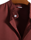 billige mænds fritidsskjorter-herreskjorte ensfarvet standerkrave street casual button-down korte ærmer toppe afslappet mode åndbar behagelig blå hvid sort sommerskjorter
