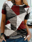 お買い得  レディースＴシャツ-女性用 Tシャツ デザイナー 3Dプリント グラフィック 幾何学模様 デザイン 半袖 ラウンドネック カジュアル プリント 服装 デザイナー ベーシック ルビーレッド