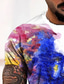 billige T-skjorter med 3D-trykk til herrer-Herre T skjorte T-skjorter Designer Mote Kul Sommer Kortermet Blå Grafisk Trykt mønster Rund hals Avslappet Daglig 3D-utskrift Klær Klær Designer Mote Kul