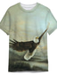 Χαμηλού Κόστους Ανδρικά 3D T-shirts-Ανδρικά Μπλουζάκι Υψηλής Ποιότητας Καθημερινό Κλασσικό Καλοκαίρι Κοντομάνικο Πράσινο του τριφυλλιού Γραφική Αετός Στάμπα Στρογγυλή Ψηλή Λαιμόκοψη Καθημερινά Αθλητικά Στάμπα Ρούχα Ρούχα
