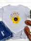 billiga T-shirt-yssgtt vara snäll solros t-shirt kvinnor söt rolig grafisk tee tonårstjejer casual kortärmad skjorta toppar grå