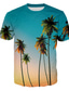 tanie T-shirty 3D męskie-Męskie Podkoszulek Tropikalny Designerskie Lekki Lato Krótki rękaw A B C D E F 3D Liść palmowy Ocean Nadruk Półgolf Na zewnątrz Codzienny Druk 3D Odzież Odzież 1 szt Tropikalny Designerskie Lekki
