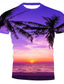 billige 3D-herreskjorter-Herre T-shirt Tropisk Designer Letvægt Sommer Kortærmet A B C D E F 3D Palmeblad Hav Trykt mønster Rund hals udendørs Daglig 3D-udskrivning Tøj Tøj 1 stk Tropisk Designer Letvægt