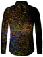 お買い得  メンズプリントシャツ-男性用 シャツ グラフィックシャツ カラーブロック カラー ブラック イエロー パープル グリーン 3Dプリント アウトドア カジュアル 長袖 3Dプリント ボタンダウン 衣類 ファッション デザイナー カジュアル 快適