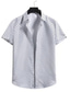 preiswerte Herrenmode-Herren T-Shirt Ärmel Grundlegend Hemdkragen Standard Sommer Weinrot Weiß Schwarz