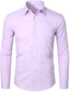 billige Dresskjorter-herreskjorte ensfarget krage bryllupsarbeid lange ermer slanke topper business streetwear vin blå hvit/bryllup