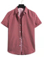 baratos Roupa de Homem-Homens Camiseta Básico Colarinho de Camisa Padrão Verão Vermelho Vinho Branco Preto