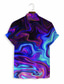 levne Pánské košile s potiskem-Pánské Košile Havajská košile Grafika Havajské Aloha Design Přehnutý Vodní modrá Tisk Ležérní Denní Krátký rukáv 3D tisk Oblečení Módní Designové Na běžné nošení Klasické