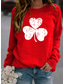 cheap Women&#039;s Hoodies &amp; Sweatshirts-Women&#039;s Sweatshirt Graphic Print Sports &amp; Outdoor Casual Daily Hot Stamping Basic St. Patrick&#039;s Day Hoodies Sweatshirts  Wine Red Black Gray