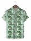 levne Havajské košile-Pánské Košile Havajská košile Tisk Grafika Havajské Aloha Design Přehnutý Ležérní Denní 3D tisk Krátký rukáv Topy Designové Na běžné nošení Módní Klasické Trávová zelená