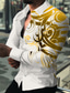 tanie Męskie koszule z nadrukiem-Męskie Koszula Koszula z grafiką Geometria Wieczorne Żółty Rumiany róż Czerwony Niebieski Fioletowy Druk 3D Codzienny Święto Długi rękaw Druk 3D Przycisk w dół Odzież Moda Moda miejska Designerskie