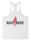 cheap Gym Tank Tops-Men&#039;s Vest Top Tank Top Vest Tee Sleeveless Letter Round Neck Casual Sports Clothing Clothes Muscle White Black Gray