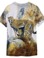 cheap Men&#039;s 3D T-shirts-Men&#039;s T shirt Tee Designer Casual Classic Summer Short Sleeve Yellow Graphic Animal Print Crew Neck Daily Sports Print Clothing Clothes Designer Casual Classic