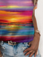 ieftine Tricouri Damă-Pentru femei Tricou Designer Tipărire 3D Grafic Decor #D Ocean Design Manșon scurt Rotund Casual Zilnic Imprimeu Îmbrăcăminte Îmbrăcăminte Designer De Bază Mov