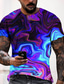 billige 3D-herreskjorter-Herre T-shirt T-Shirts Designer Mode Sej Sommer Kortærmet Blå Grafisk Trykt mønster Rund hals Afslappet Daglig 3D-udskrivning Tøj Tøj Designer Mode Sej