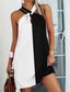 Χαμηλού Κόστους Casual Φορέματα-Γυναικεία Φόρεμα σε γραμμή Α Μίνι φόρεμα Μαύρο Γκρίζο Καφέ Αμάνικο Συνδυασμός Χρωμάτων Λεοπάρ Στάμπα Άνοιξη Καλοκαίρι Δένει στο Λαιμό Στυλάτο Καθημερινό Μοντέρνα 2022 Τ M L XL XXL 3XL 4XL 5XL
