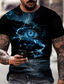 Χαμηλού Κόστους Ανδρικά 3D T-shirts-Ανδρικά Μπλουζάκι Υψηλής Ποιότητας Καθημερινό Κλασσικό Καλοκαίρι Κοντομάνικο Θαλασσί Βαθυγάλαζο Γαλαξίας Γραφική Τσάντες Στάμπα Στρογγυλή Ψηλή Λαιμόκοψη Καθημερινά Αθλητικά Στάμπα Ρούχα Ρούχα