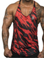 cheap Gym Tank Tops-Men&#039;s Tank Top Vest T shirt Tee Camouflage Crew Neck Training Fitness Print Sleeveless Tops Sportswear Muscle Workout Athletic White Blue Yellow / Summer / Summer