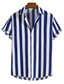 cheap Men&#039;s Printed Shirts-Men&#039;s Shirt Striped Turndown Street Casual Button-Down Print Short Sleeve Tops Casual Fashion Breathable Comfortable White Wine Navy Blue Summer Shirts Summer Shirts
