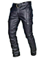 Χαμηλού Κόστους Στρατιωτικά παντελόνια-Ανδρικά Παντελόνια Δερμάτινο παντελόνι Casual παντελόνι Πολλαπλή τσέπη Συμπαγές Χρώμα Μοτοσυκλέτα Streetwear Ψεύτικο Δέρμα Μοντέρνα Μαύρο Ρουμπίνι