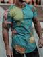 halpa miesten henley-paidat-Miesten Henley-paita T-paita Suunnittelija 1950-luku Kesä Lyhythihainen Kuvitettu Kartta Painettu Henley Kausaliteetti Päivittäin Painike alas Painettu Vaatteet Vaatteet Suunnittelija Kevyt 1950-luku