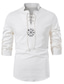 levne polo s dlouhým rukávem-pánská golfová košile tribal turndown ležérní denní topy s dlouhým rukávem sportovní oblečení ležérní móda pohodlné bílá khaki káva letní košile