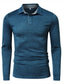 tanie męskie koszule henley-Męska koszulka golfowa koszulka w jednolitym kolorze zapinana na guziki z długim rękawem casual topy prosta formalna moda
