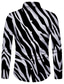 billige fritidsskjorter for menn-menns sebra mønster trykk stilig lapel avslappet passform langermede skjorter