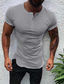 cheap Men&#039;s Henley Shirts-Men&#039;s Henley Shirt T shirt Tee Summer Short Sleeve Solid Color Henley Casual Daily Clothing Clothes Lightweight 1950s Casual White Black Gray