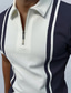 levne klasické polo-pánská golfová košile pruhovaná ležérní denní pouliční potisk na zip krátký rukáv topy móda pohodlné sportovní šedá tmavě modrá letní košile dovolená dovolená podnikání