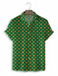 Недорогие Гавайские рубашки-Муж. Рубашка Гавайская рубашка С принтом Графика Гавайский Алоха Дизайн Отложной Повседневные выходные 3D печать С короткими рукавами Верхушки Оригинальный рисунок На каждый день Мода Классика Зеленый