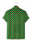رخيصةأون قمصان استوائية-رجالي قميص قميص هاواي طباعة الرسم ستايل هاواي الوها التصميم طوي فضفاض مناسب للبس اليومي طباعة ثلاثية الأبعاد كم قصير قمم مصمم كاجوال موضة كلاسيكي أخضر