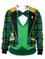 voordelige Grafische truien-Voor heren Trui met capuchon Sweatshirt 3D-afdrukken Saint Patrick&#039;s Day Strakke ronde hals Feest Straat 3D-afdrukken Lange mouw Tops Etnische stijl Lichtgewicht Casual Nostalgisch A B C