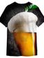 abordables Camisetas 3D de hombre-Hombre Camiseta Design Casual Clásico Verano Manga Corta Negro Graphic Cerveza Print Cuello Barco Casual Diario Estampado ropa Design Casual Clásico