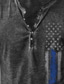 billige henley skjorter til mænd-Herre Henley-skjorte T-shirt 1950&#039;erne Langærmet Grafisk Flag Plusstørrelser Henley Gade Afslappet Knap ned Trykt mønster Tøj Tøj Basale 1950&#039;erne Afslappet Grøn Sort Lilla