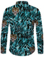 tanie Męskie koszule z nadrukiem-Męskie Koszula Graficzny Zwierzę Tygrys Wzory graficzne Wieczorne Czerwony Niebieski Brązowy Nadruk Na zewnątrz Ulica Długi rękaw Druk 3D Przycisk w dół Odzież Moda Designerskie Codzienny Oddychający