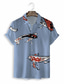preiswerte Bedruckte Herrenhemden-Herren Hemd Hawaiihemd Sommerhemd Graphic Hawaiian Aloha Design Umlegekragen Blau Grün Grau Print Casual Täglich Kurzarm 3D-Druck Bekleidung Modisch Designer Brautkleider schlicht Klassisch