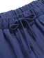 Χαμηλού Κόστους Γυναικεία Παντελόνια-Γυναικεία Καθημερινό Παντελόνια Θρασύς Παντελόνια Πλατύ παντελόνι ανάπαυσης Πλατύ Πόδι Κορδόνι Τσέπη Πλήρες μήκος Παντελόνι Causal Καθημερινά Μικροελαστικό Συμπαγές Χρώμα Μείγμα Βαμβακιού Άνεση