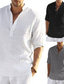 billige herre linned skjorter-mænds 100% bomuld, ikke-trykt skjorte, langærmede toppe, forretningsmæssige elegante dagligt