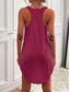 voordelige Casual jurken-Dames T shirt jurk Sportjurk Mini-jurk Licht Roze Zwart Wit Mouwloos Effen Kleur Met ruches Zomer Lente U-hals Modern 2023 S M L XL XXL 3XL