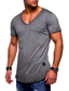 preiswerte Lässige T-Shirts für Herren-Lässige Herrenhemden mit V-Ausschnitt, einfarbige Kurzarm-T-Shirts, Sommer, schmale Passform, große und große T-Shirts, grau