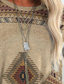 billige T-shirts til kvinde-Dame T-shirt Designer 3D-udskrivning Ternet Farveblok Geometrisk Tribal Design Langærmet Rund hals Afslappet Daglig Trykt mønster Tøj Tøj Designer Etnisk Årgang Beige