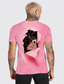 economico T-shirt 3D da Uomo-Per uomo maglietta Originale Informale Grande e alto Estate Manica corta Rosa chiaro Verde Rosa Con cagnolino Pop art Con stampe Girocollo Strada Giornaliero Stampa Abbigliamento Abbigliamento