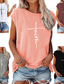 Χαμηλού Κόστους Γυναικεία T-Shirts-Γυναικεία Μπλουζάκι Υψηλής Ποιότητας Καυτή σφράγιση Κείμενο Κοντομάνικο Στρογγυλή Λαιμόκοψη Causal Σαββατοκύριακο Στάμπα Ρούχα Ρούχα Υψηλής Ποιότητας Βασικό Λευκό Μαύρο Γκρίζο