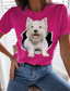 お買い得  レディースＴシャツ-女性用 Tシャツ デザイナー 熱間鍛造 犬 グラフィック 3D デザイン 半袖 ラウンドネック カジュアル プリント 服装 デザイナー ベーシック グリーン ホワイト ブラック