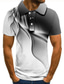 cheap 3D Polo-Men&#039;s Collar Polo Shirt T shirt Tee Golf Shirt Tennis Shirt 3D Print 3D Graphic Prints Linear Collar Home Birthday Button-Down Short Sleeve Tops Polyester Casual Fashion Cool Premium Green White Gray