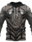 cheap Men&#039;s 3D Hoodies-Men&#039;s Hoodie Sweatshirt Lace up Designer Sportswear Casual Graphic Armor Brown Print Hooded Casual Daily Holiday Long Sleeve Clothing Clothes Regular Fit